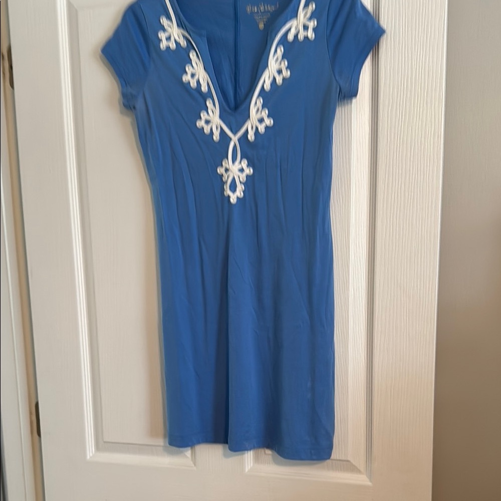Blue and White Embroidered Dress Lilly Pulitzer
